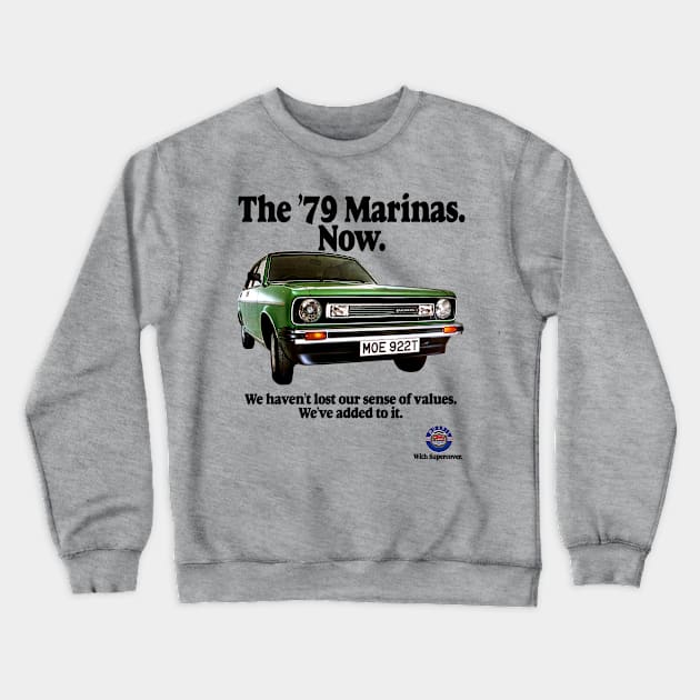 MORRIS MARINA - advert Crewneck Sweatshirt by Throwback Motors